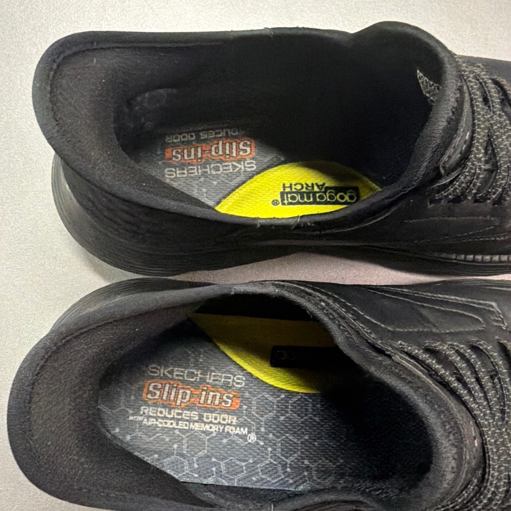 Skechers Slip-ins Arch Fit Black Leather Casual Walking Shoes Men's US 12 EU 46 - Picture 8 of 8